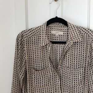 LOFT Printed Popover Blouse